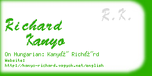 richard kanyo business card